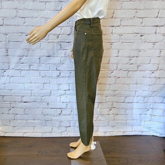 BANANA REPUBLIC, Moss green ultra high rise slim fit coated jeans - Picture 11 of 12